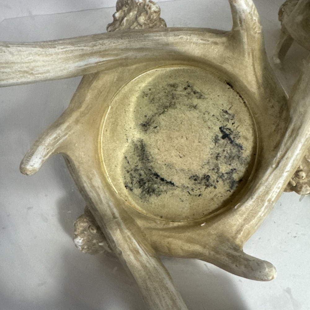 Rustic Faux Deer Antlers Candle Holders 9 Inch Set Of 2 Candles Included - Picture 8 of 11